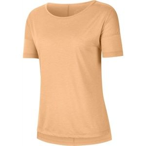Nike Yoga Women's Short-Sleeve Top Orange Chalk Size M (CJ9326-734)